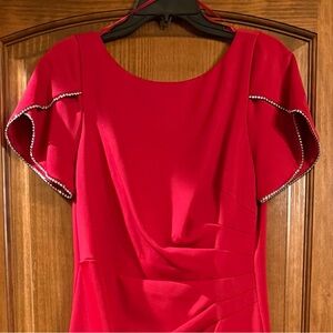 Jessica Howard Elegant Red Evening Dress (floor length)